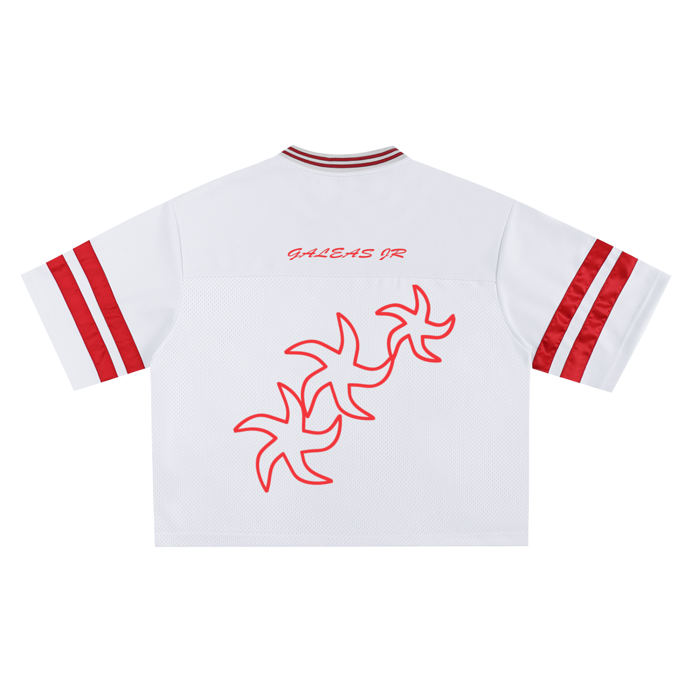 (728) *Red* Taped Mesh Boxy Jersey  T-shirt