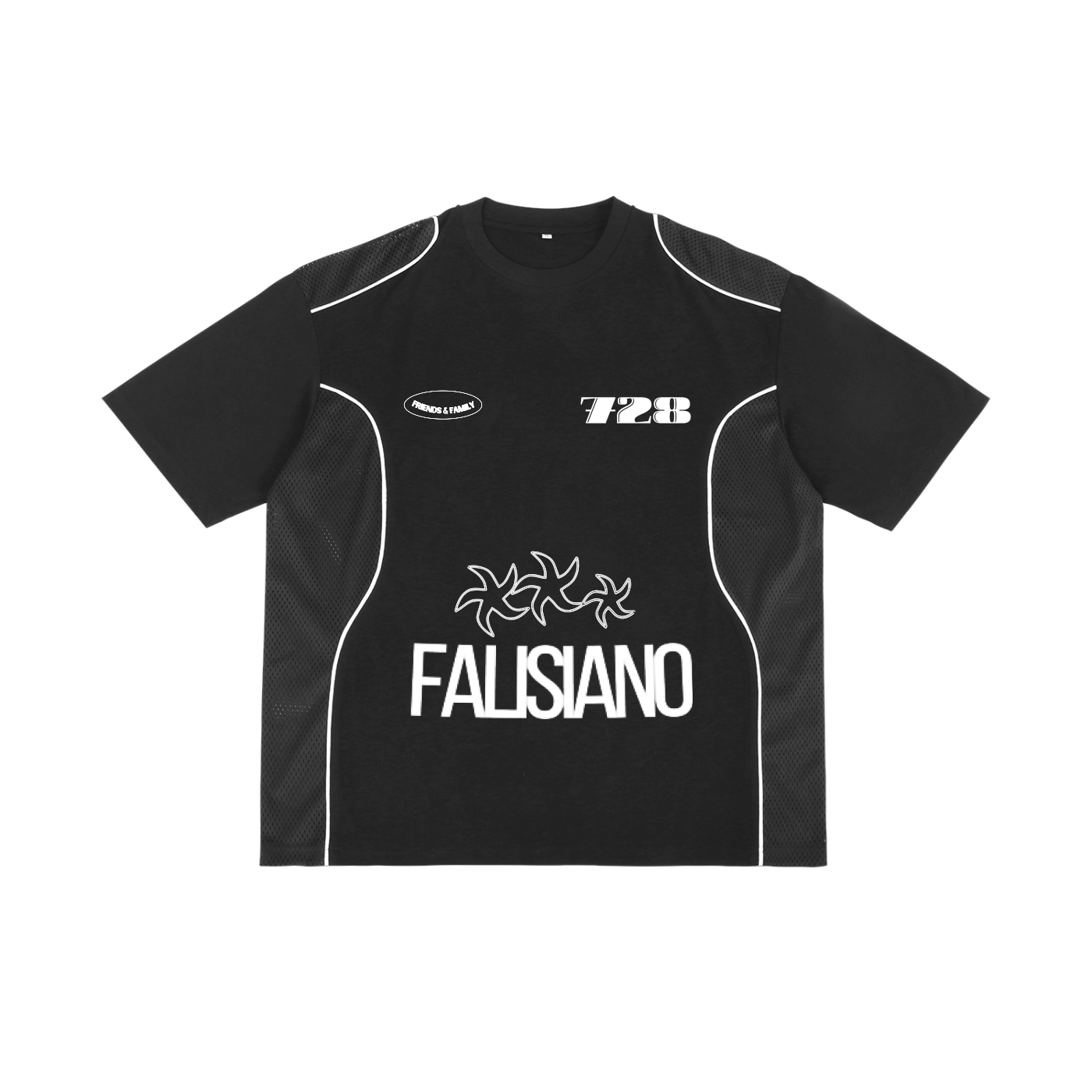 (728 - Contrast Piped Panel T-Shirt