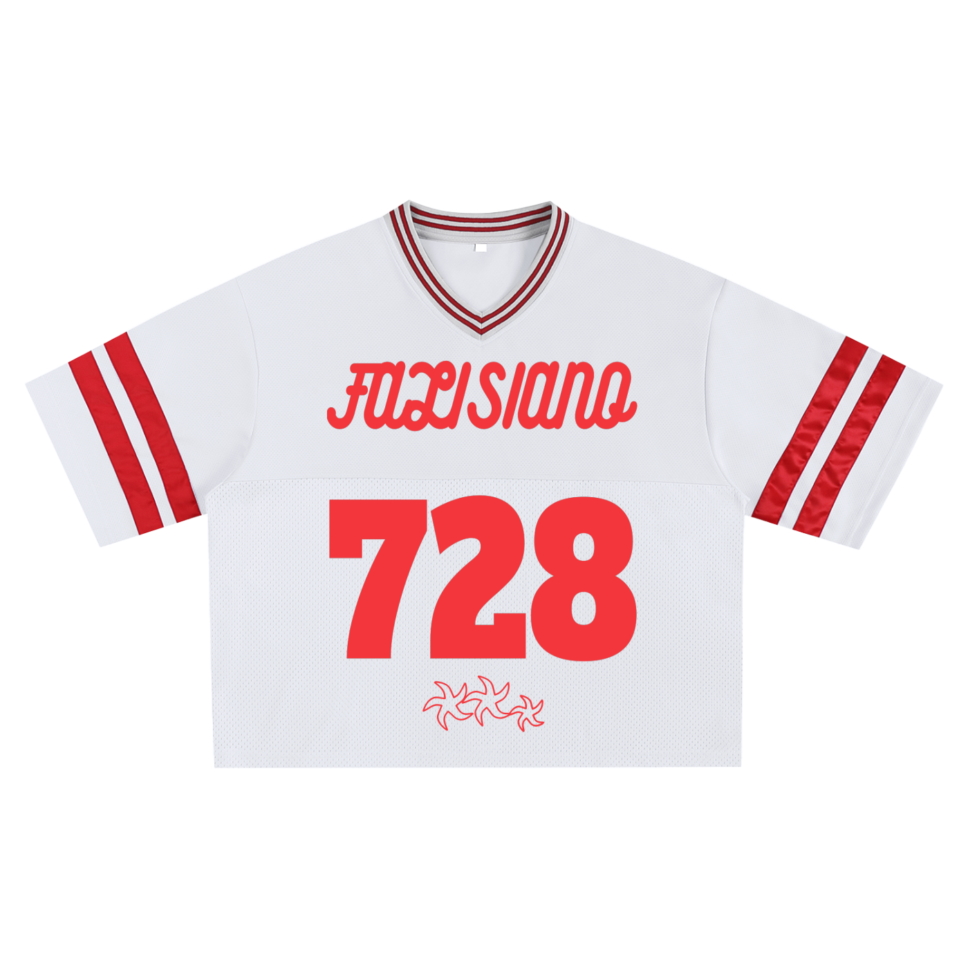 (728) *Red* Taped Mesh Boxy Jersey  T-shirt