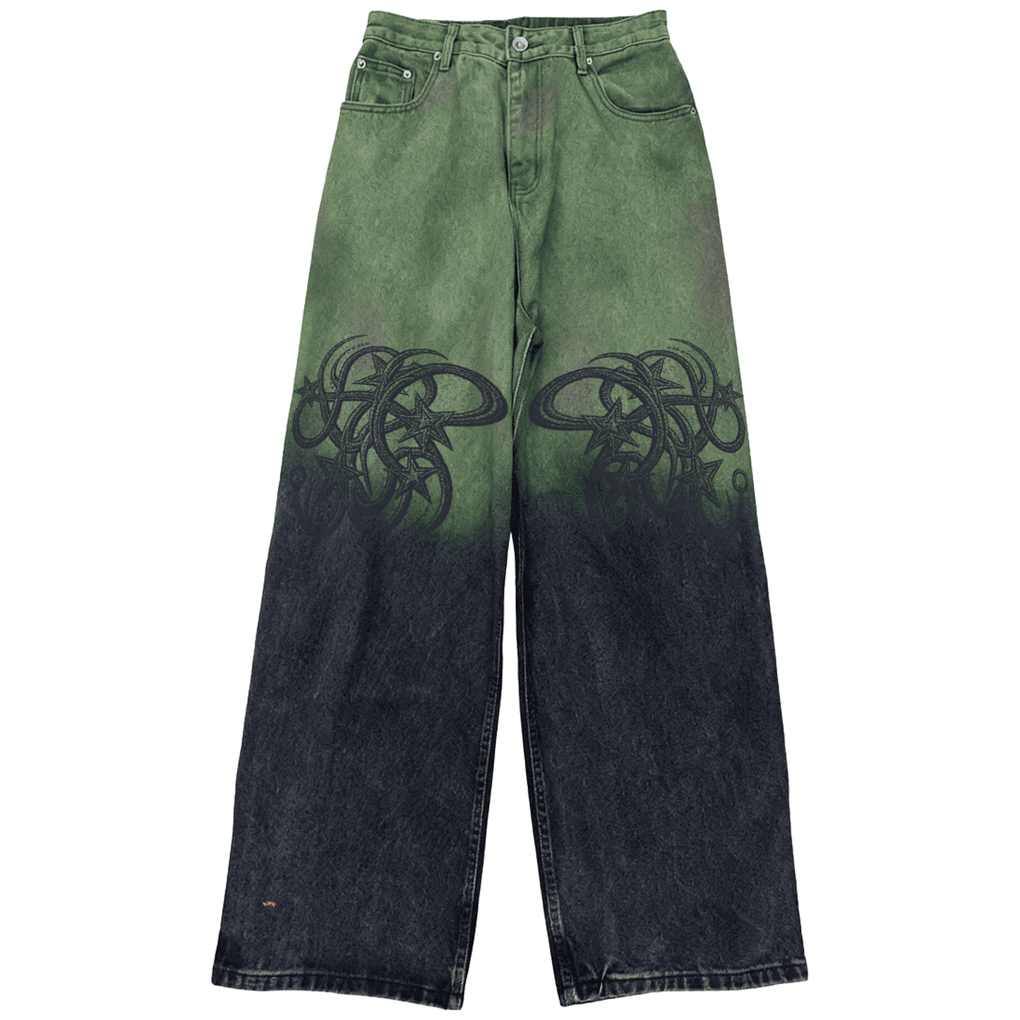Monster Green - Loose Wide-leg Jeans