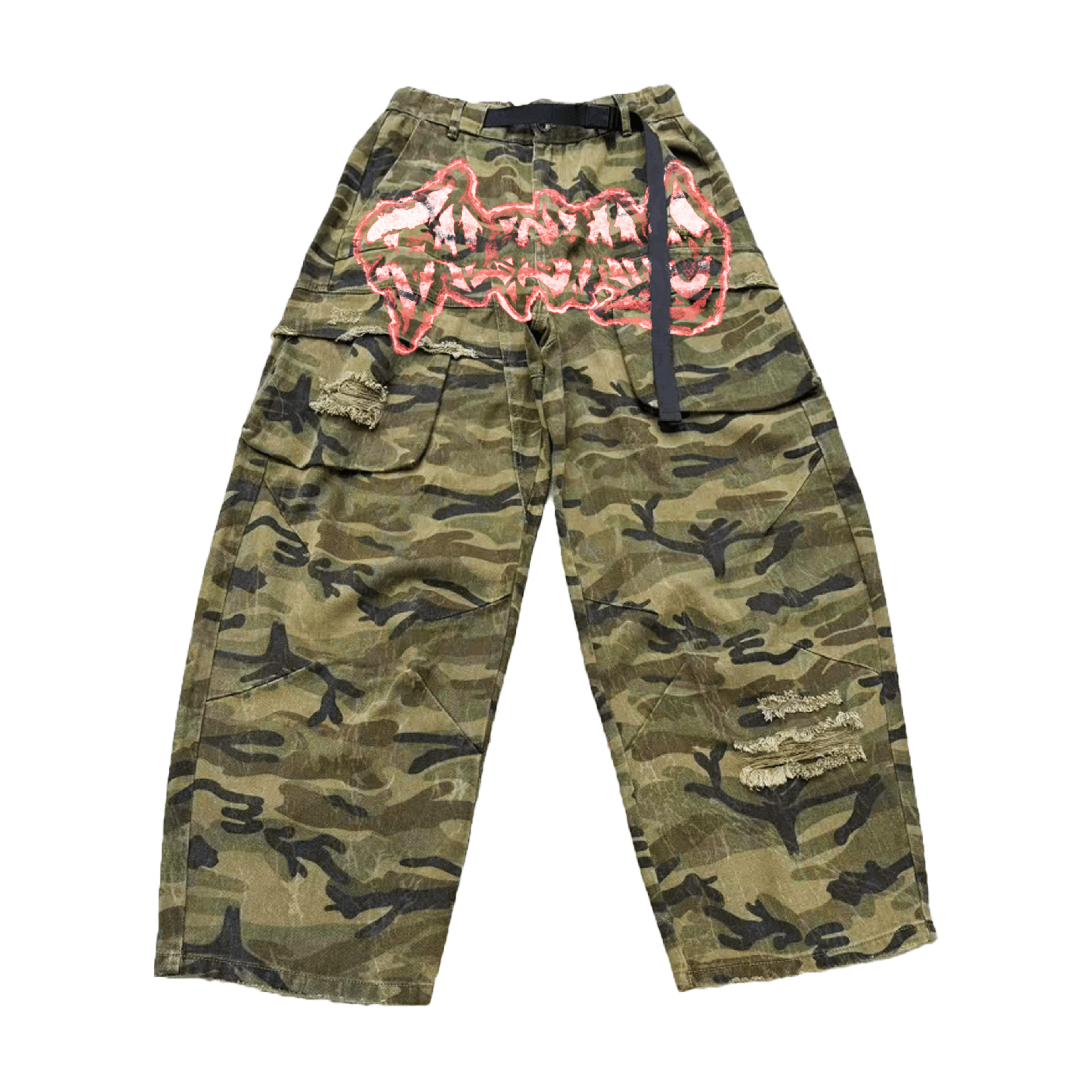Falisiano Camo - ( Camouflage Loose Wide-leg Jeans