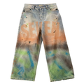 Seven Denim - ( Vintage Washed Distressed Paint-Splatter Denim Jeans