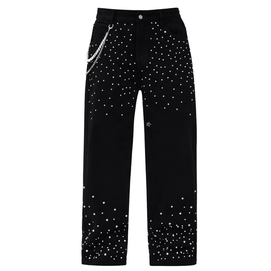 728 - Rhinestone Straight-Leg Jeans