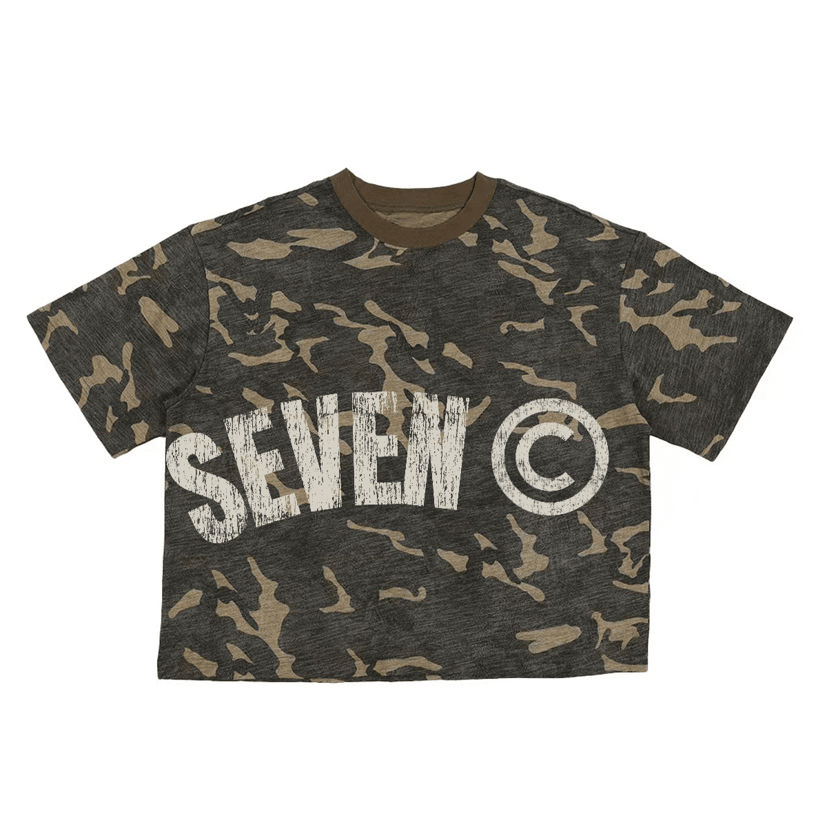 Seven28 (Camo Cropped Oversized T-shirt)