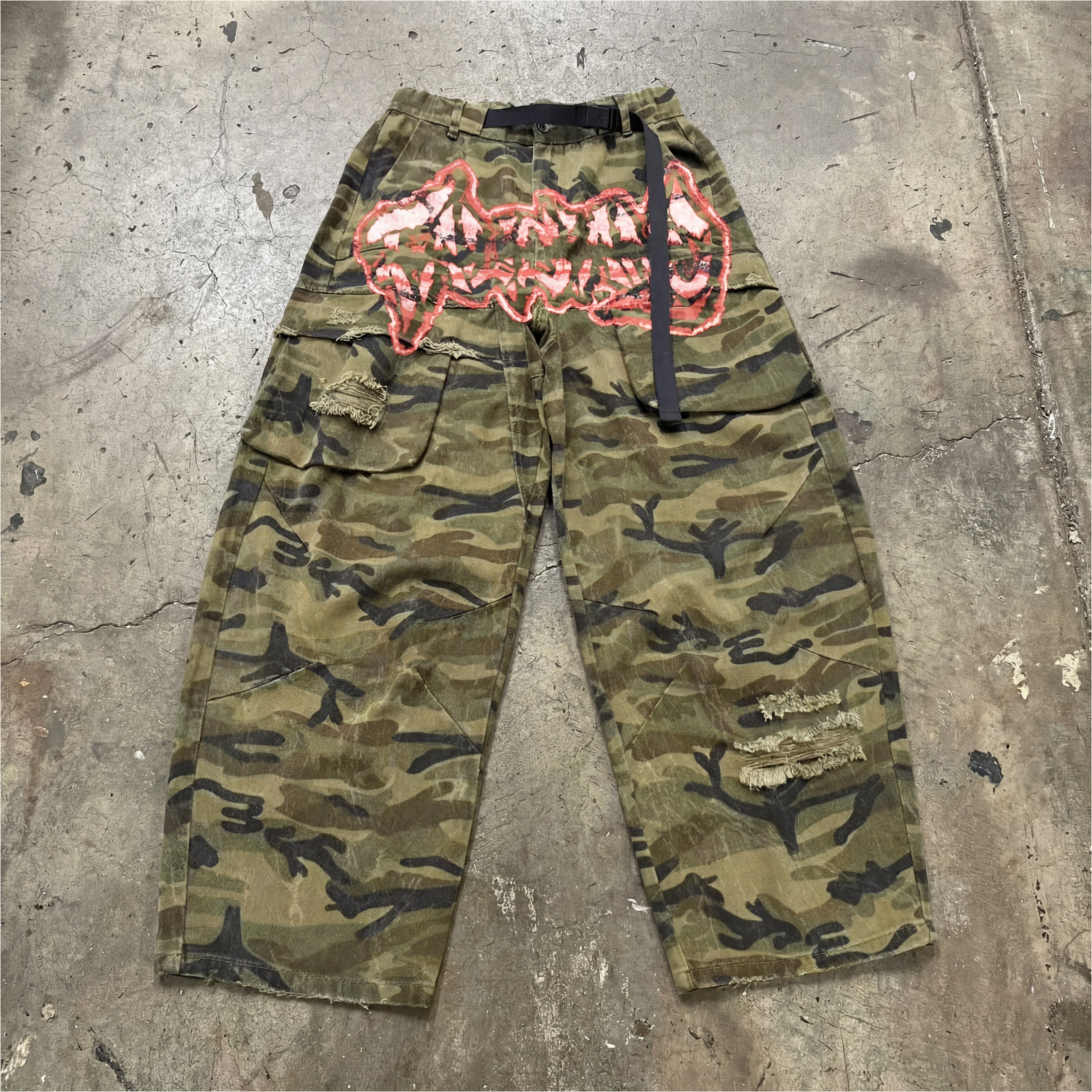 Falisiano Camo - ( Camouflage Loose Wide-leg Jeans