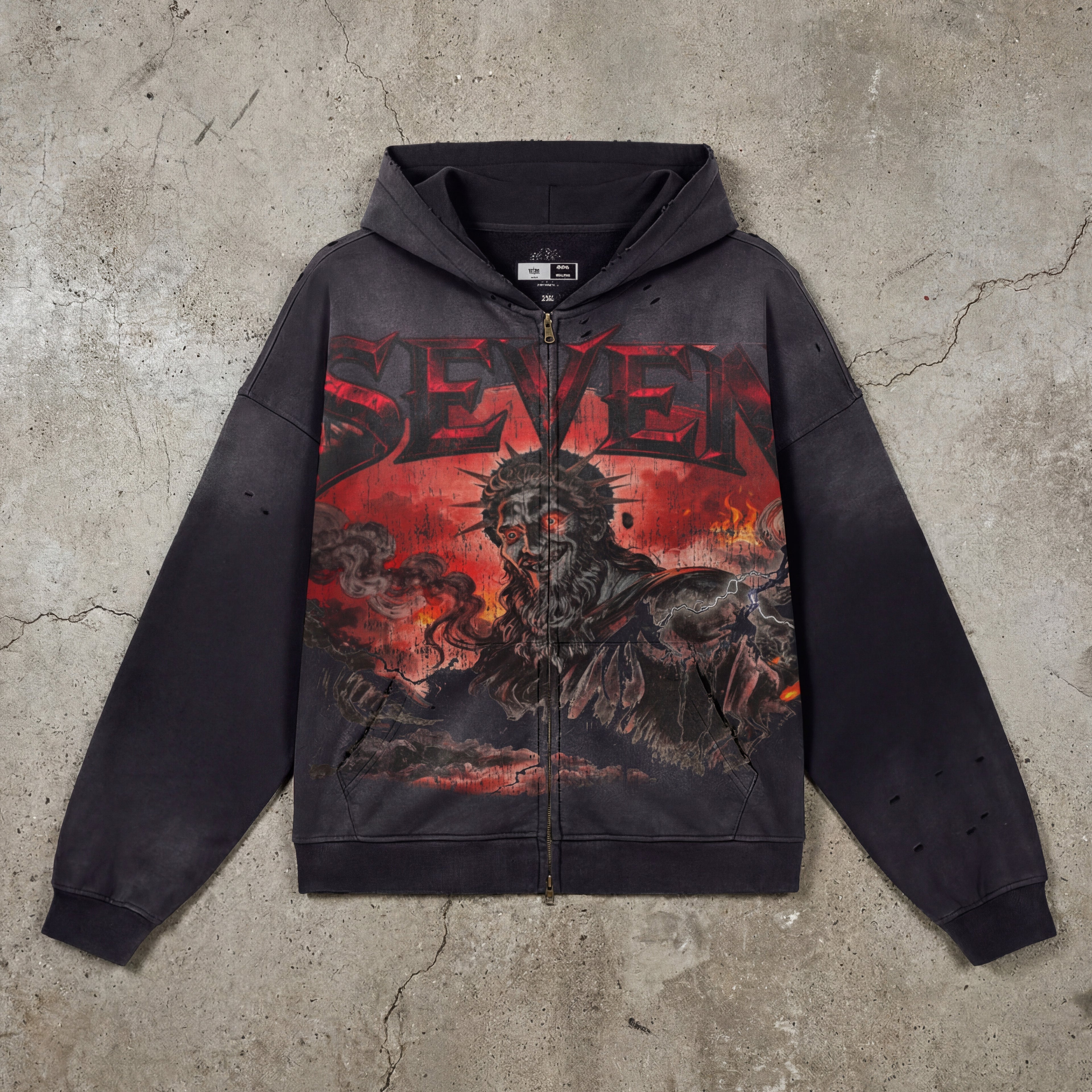 Evil Liberty - ( Boxy Cropped Fleece Zip-up Hoodie